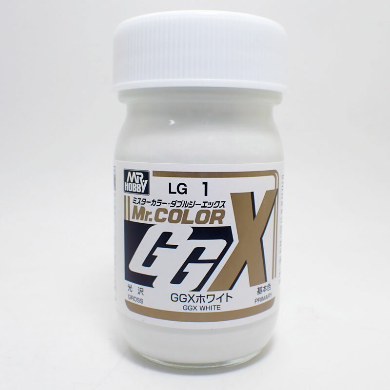 Mr.カラー GGX ダブルジーエックス　LG1　ホワイト 溶剤系アクリル樹脂塗料 容量：60ml