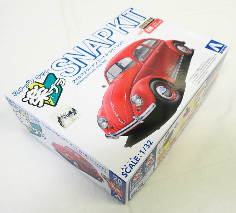 1/32 フォルクスワーゲン ビートル(ルビーレッド) アオシマ 楽プラ スナップキット No.20-RR