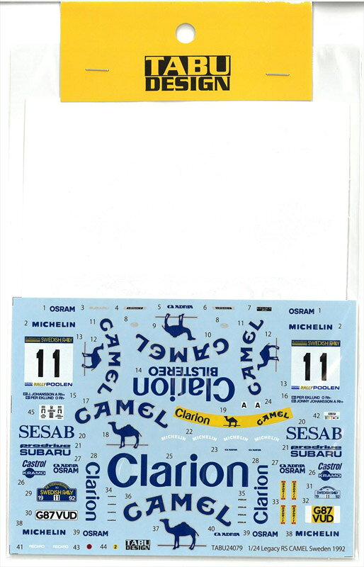 TABU24079 1/24 Legacy RS #11 Sweden 1992 (H社 1/24 Subaru RS対応）
