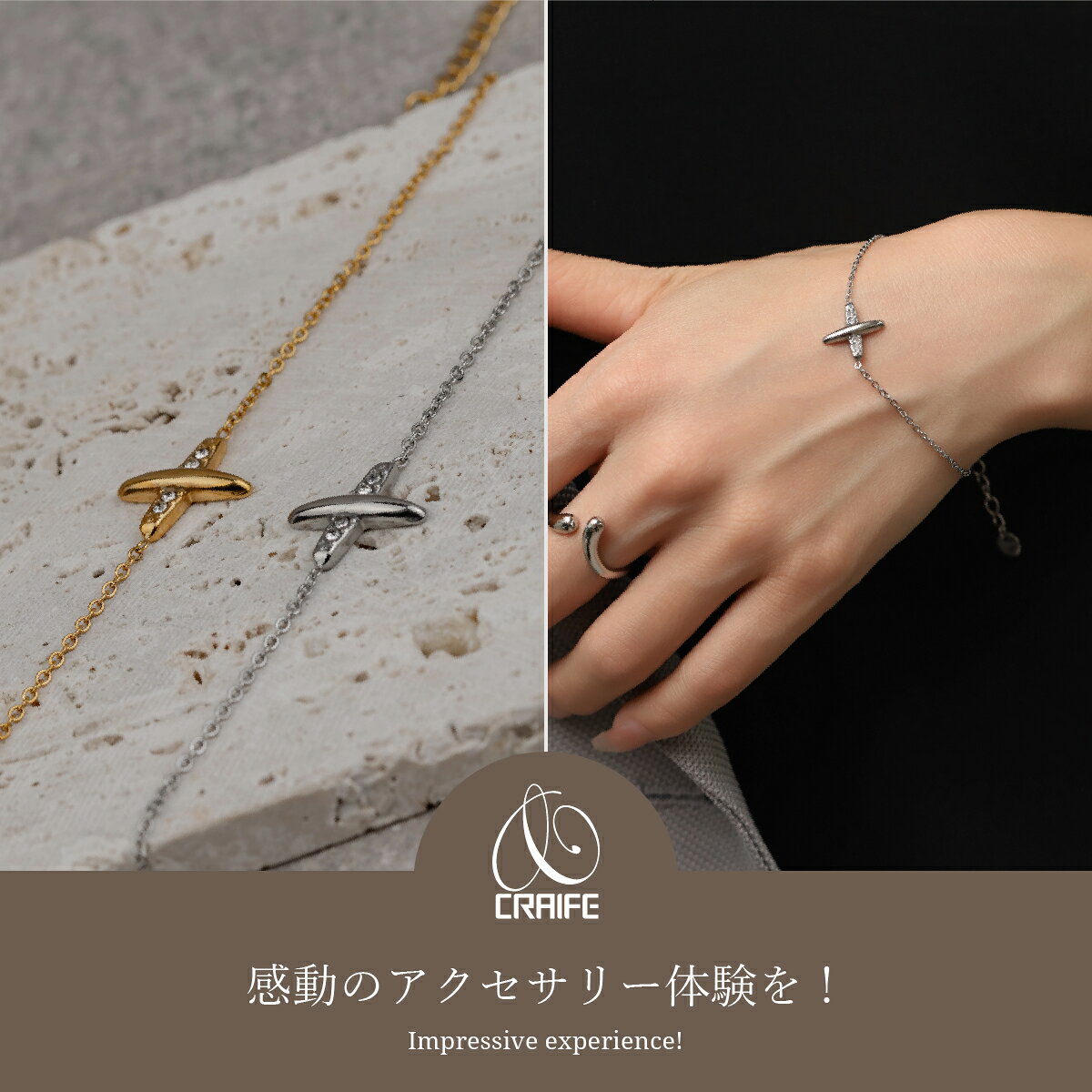 【4/4 20:00〜｜2H利用 半額クーポン 配布中】 ブレスレット バングル サージカルステンレス 316L 金属アレルギー対応 18K コーティング ジルコニア レディース 大人 かわいい シンプル エレガント ジュエリー ゴールド シルバー 送料無料 プチプライス高見え CRAIFE