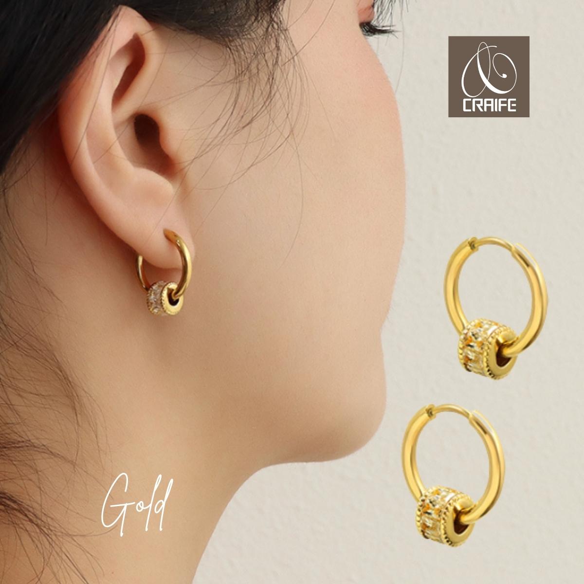 【P10倍+最大30%OFFクーポン配布中】 ピアス 両耳セット 金属アレルギー対応 18K コーティング ニッケルフリー ジルコニア フープピアス 大人 かわ...