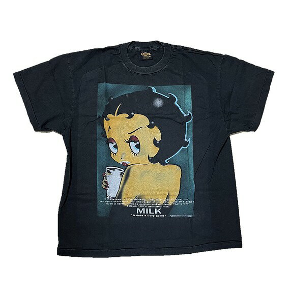 Betty Boop ベティ ブープ　 Tシャツ　got milk? コラボ アメコミ キャラクター レディース メンズ 半袖 ブラック 海外限定 ファッション