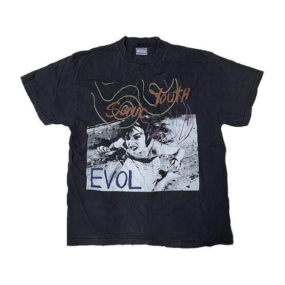 Rakuten - SONIC YOUTH ソニックユース Tシャツ EVOL ツアーT XL 黒 両面プリント｜バンドT ロックT オルタナ グランジ 名盤 半袖 メンズ 古着風 人気 希少 音楽 ライブ デザイン ビッグサイズ 注目 90s 定番 アルバム モッシュ ストリート