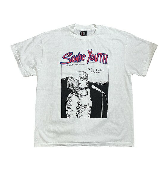 Sonic Youth 소닉 유스 T 셔츠 XL 화이트 양면 프린트 | 밴드 T 록 T 얼터너 그런지 90s 반소매 남성 여성 유니섹스 인기 클래식 음악 스트리트 디자인 주목 수집가 아이템