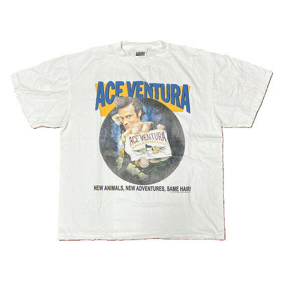 Rakuten - Ace Ventura エースベンチュラ Tシャツ ジムキャリー 映画T ムービーT 半袖 メンズ ホワイト 白 両面プリント キャラクター デザイン ストリート 古着風 90s 人気 おしゃれ ユニセックス 春夏 送料無料 コメディ 映画ファン必見 コレクター ギフトにもおすすめ