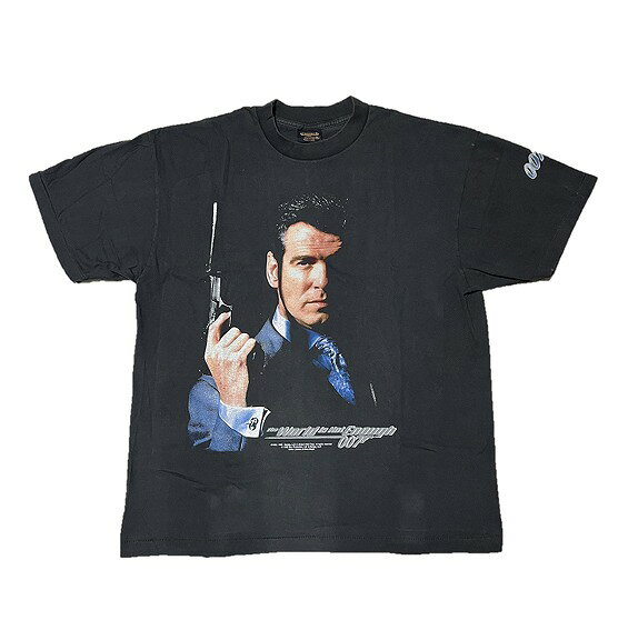 007 ワールド・イズ・ノット・イナフ Tシャツ ジェームズボンド 映画T ムービーT 半袖 メンズ レディース James Bond 007 The World Is Not Enough ピアース・ブロスナン 洋画 映画グッズ アクション映画 スパイ映画 フォトT ストリート カジュアル ブラック 黒 人気