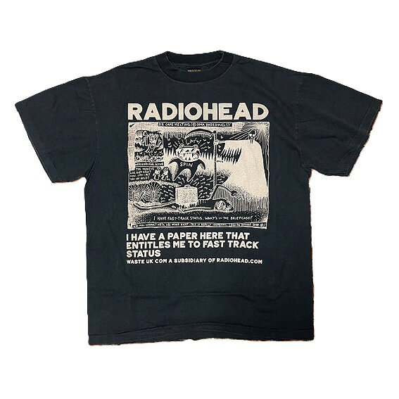 Radiohead レディオヘッド Tシャツ Stanley Donwood スタンリー・ドンウッド 半袖 バンドT ロックT メンズ レディース 音楽Tシャツ アーティストTシャツ アートT オルタナティブロック UKロック カジュアル ストリート 綿100％ 人気 デザイン ヴィンテージ風 ブラック 黒