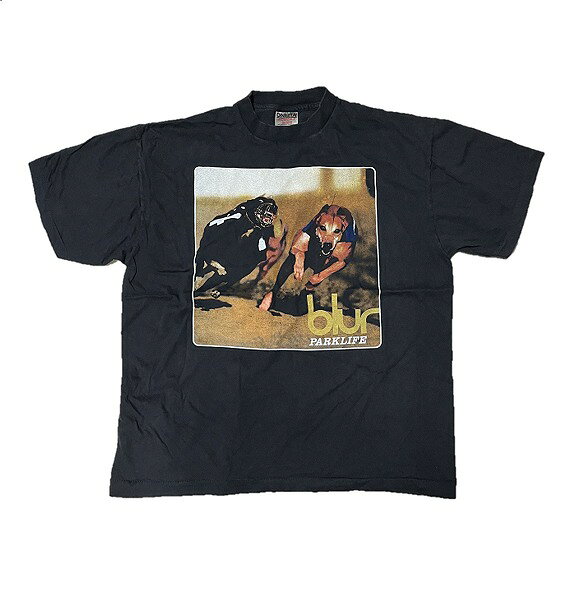 blur ブラー Tシャツ PARKLIFE パークライフ バンドTシャツ ロックTシャツ ブリットポップ 90s ミュージック アルバムジャケット ドッグ 犬 グラフィック アメカジ ストリート トップス カットソー 半袖 黒 名盤 楽曲 イギリス 洋楽 メンズ レディース ユニセックス