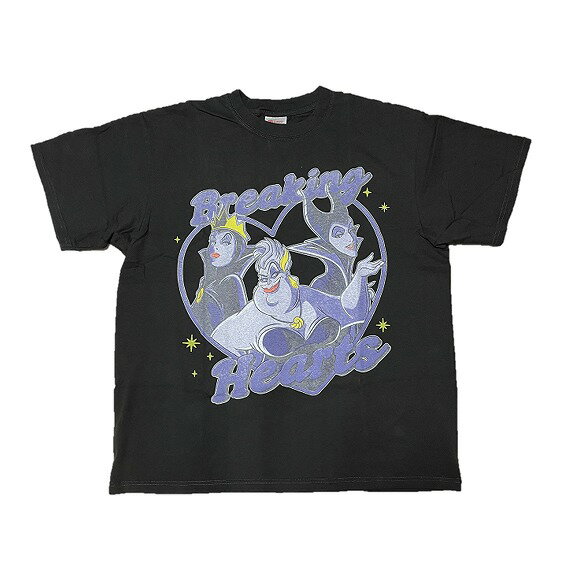 U-Neck - BAD GIRLS Tシャツ Breaking Hearts Disney Villains ディズニーヴィランズ アースラ マレフィセント エヴィルクイーン キャラクター 半袖 メンズ ブラック 黒 ストリート 人気 おしゃれ ユニセックス 春夏 送料無料 ディズニーファン必見 コレクター ギフトにもおすすめ