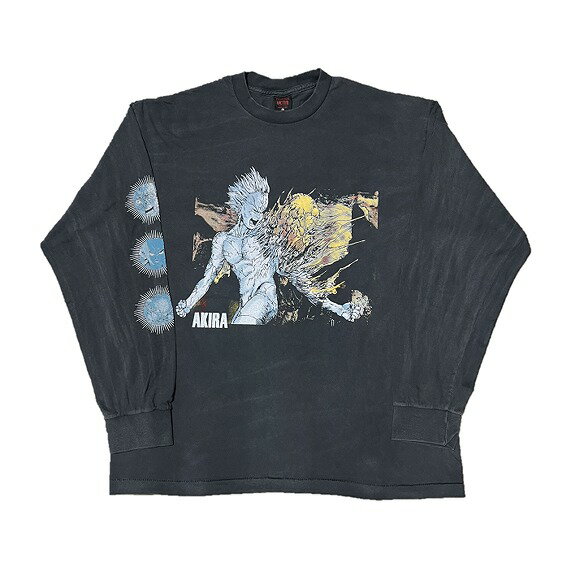 AKIRA アキラ 鉄雄覚醒 アームクラッシュ ロンT 長袖Tシャツ 両面プリント USA版 大友克洋 メンズ レディース ユニセックス アニメT マンガT キャラクターT プリントTシャツ ストリート カジュアル 綿100％ 人気 名作 SF アニメ グラフィック デザイン ブラック 黒 XL