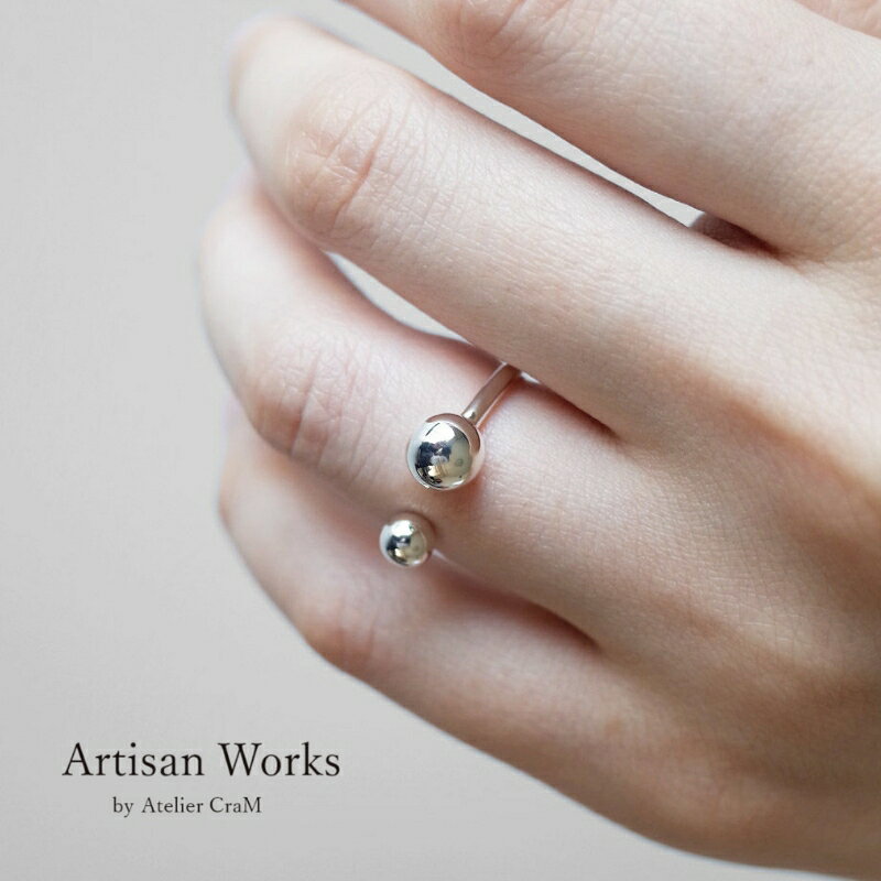 ボールリング シルバー925 フリーサイズ シルバーリング メンズ レディース Double Ball Ring Artisan Works