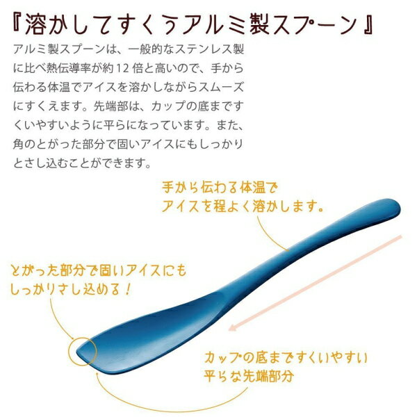 【送料無料・ゆうパケット便】すくいやすいアルミ アイスクリームスプーン 全長150...