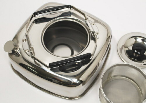 燕三条 日本製 茶こし付キューブケトル 1.6L（角型)(麦茶用)KS-2625 麦茶ケトル