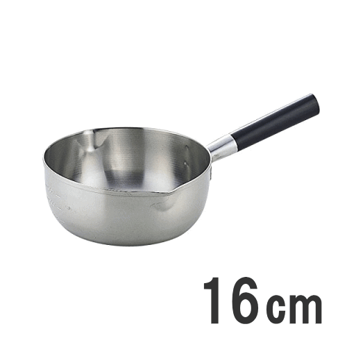 ≪IH・ガス火対応≫ステンレス三層鋼 プロ仕様 雪平鍋16cm目盛付1.2L YK-251竹井器物 行平鍋