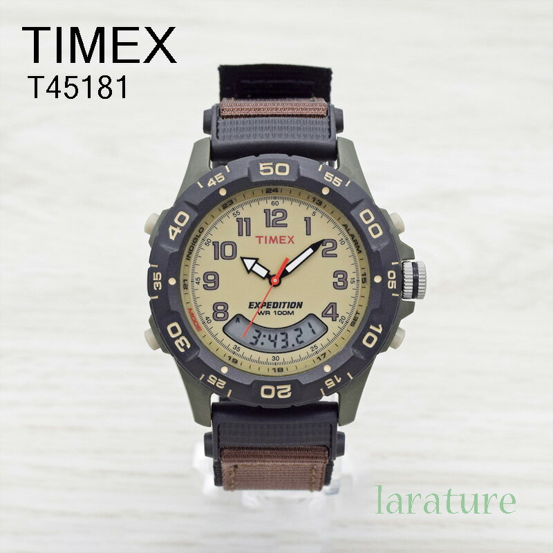 タイメックス 腕時計（メンズ） TIMEX（日本未発売）タイメックス 腕時計 アナデジ EXPEDITION T45181 39MM カーキ アイボリー ブラウン ミリタリー メンズ 男性 贈り物 プレゼント