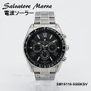 【電波ソーラー 腕時計】メンズ Salvatore Marra サルバトーレ マーラ 人気の多針ダイヤル SM15116-SSBKSV シルバー ブラック ビジネス カジュアル 贈り物 プレゼント 誕生日 その1