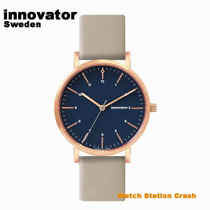 北欧ブランド イノベーター innovator エンケル ENKEL IN-0007-20 ローズゴールド × ネイビー グレー 本革ベルト 38mm 腕時計 メンズ レディース ビジネス カジュアル