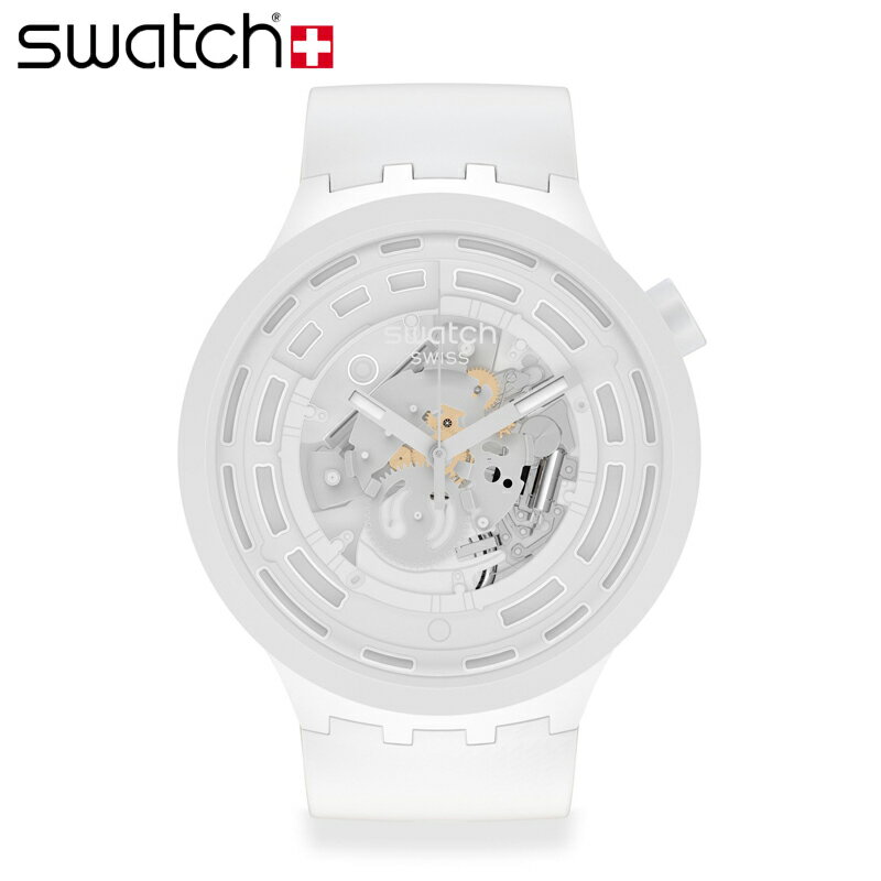 正規品 Swatch スウォッチ C-WHITE シーホワイト SB03W100 マットホワイト セラミックとバイオ素材のプラスチックが混合された最新素材を使用 安心の腕時計 メンズ レディース