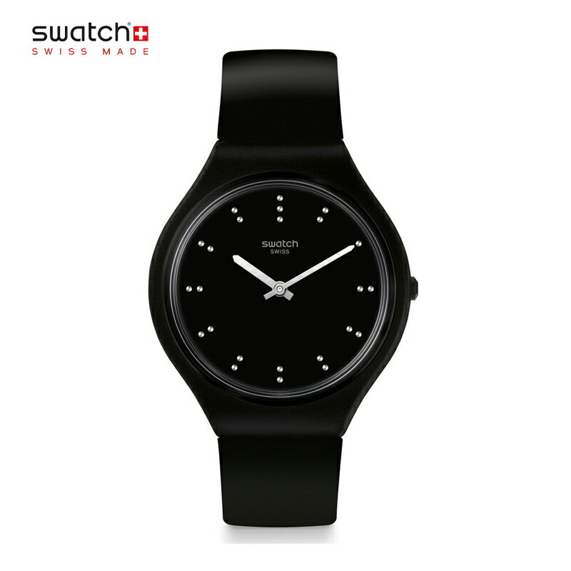 正規品 swatch (スウォッチ) 薄い 軽い 秒針がないので静か SKIN CLASSIC SKINERO スキンネロ SVOB106B オールブラッ…