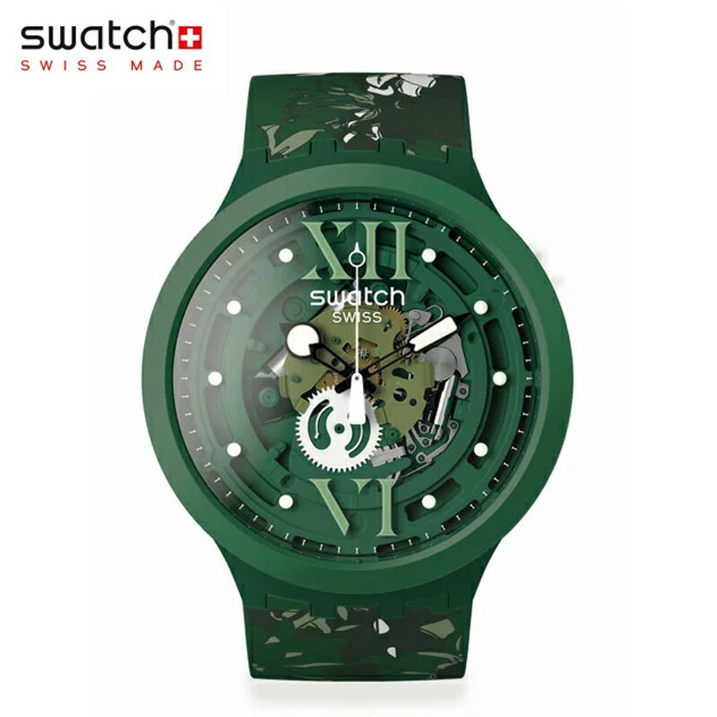 Swatch スウォッチ【日本正規品】CAMOFLOWER GREEN カモフラワー・グリーン B05G104 BIG BOLD バイオ由来素材ケース …