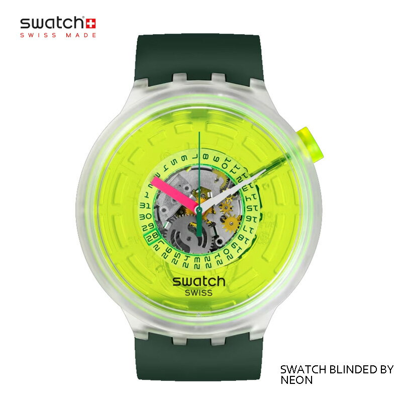 正規品 swatch 腕時計 80年代にインスパイアされたデザイン SWATCH BLINDED BY NEON オーバーサイズのレトロウォッチ…