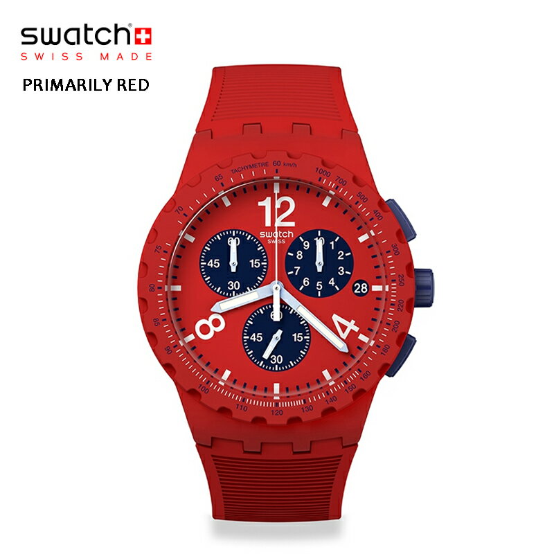 スウォッチ 腕時計（メンズ） 【NEW】swatch スウォッチ【国内正規品】レッド クロノグラフ スポーティーな時計のひときわ目立つレッドの外観 SUSR407 PRIMARILY RED 腕時計 メンズ レディース