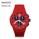 【NEW】swatch スウォッチ【国内正規品】レッド クロノグラフ スポーティーな時計のひときわ目立つレッドの外観 SUSR…