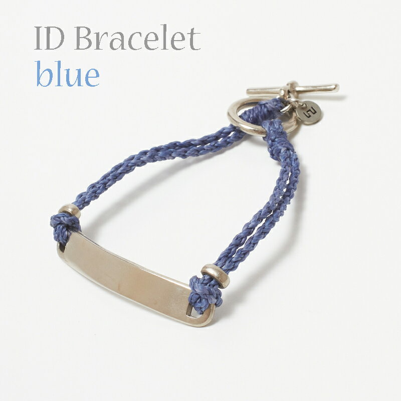 wakami ブレスレット メンズ 2023年 NEW wakami ワカミ Single NEW ID Bracelet ブレスレット 2023-02 blue ブルー アクセサリー 4カラー メンズ レディース ワックスコード メタルプレート 日本正規品 グアテマラ共和国 フェアトレード商品 Best for The World 2022