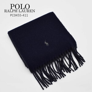 あったかい マフラー POLO RALPH LAUREN ポロ ラルフローレン PC0455-411 ネイビー グレー ウール80%混 ポニー 刺繍 防寒 男性 女性 メンズ レディース 通勤 通学 学生 子供 恋人 GIFT プレゼント クリスマス 誕生日