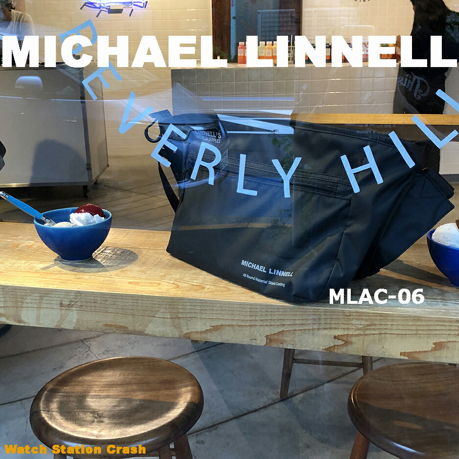 MICHAEL LINNELL【キーライトプレゼント中】MLAC-06 軽量で高い撥水能力、劣化や変色、摩擦や耐久性に優れています ブラック マイケル リンネル スタイリッシュなショルダーバッグ 斜めがけ メンズ レディース