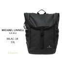 【キーライト プレゼント】MICHAEL LINNELL バックパック リュック 33L ブラック 超軽量 防汚 撥水加工 MLAC-34 マイケル リンネル A.R.M.Sシリーズ メンズ レディース
