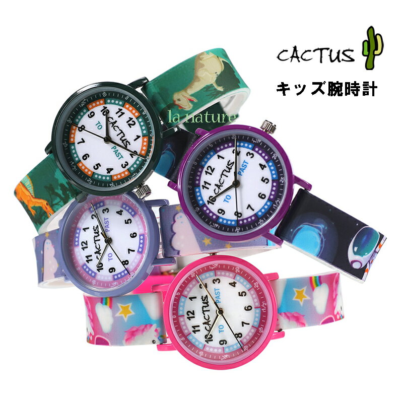 こども キッズ KIDS 防水 アナログ 腕時計【安心の国内正規品】オーストラリアブランド CACTUS カクタス CAC-143 シリーズ パープル ピンク グリーン お子様 男の子 女の子