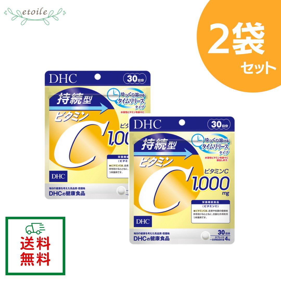 DHC 持続型ビタミンC 30日分 2袋 栄養機能食品 サプリメント女性 ビタミン 男性 タイムリリース 美容 食事で不足 ビタミンc 1000mg ビタミン剤 健康補助食品 サプリ 健康食品 ヘルスケア 栄養補助 well 送料無料のサムネイル