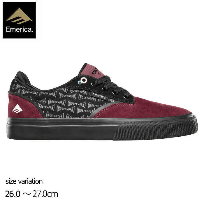 Emerica DICKSON×INDEPENDENT RED/BLACK スニーカー エメリカ インディペンデント ディクソン スケボー シューズ 靴