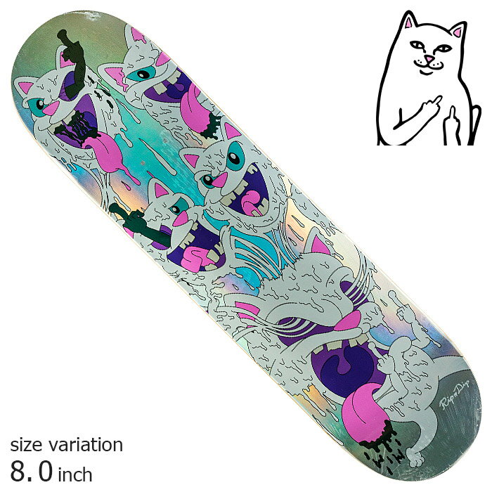 【20日は0の付く日★10％クーポン配布中♪】RIPNDIP Slimey Boys Deck Iridescent 8.0 inch スケートボード スケボー デッキ リップンディップ 猫 ネコ 板