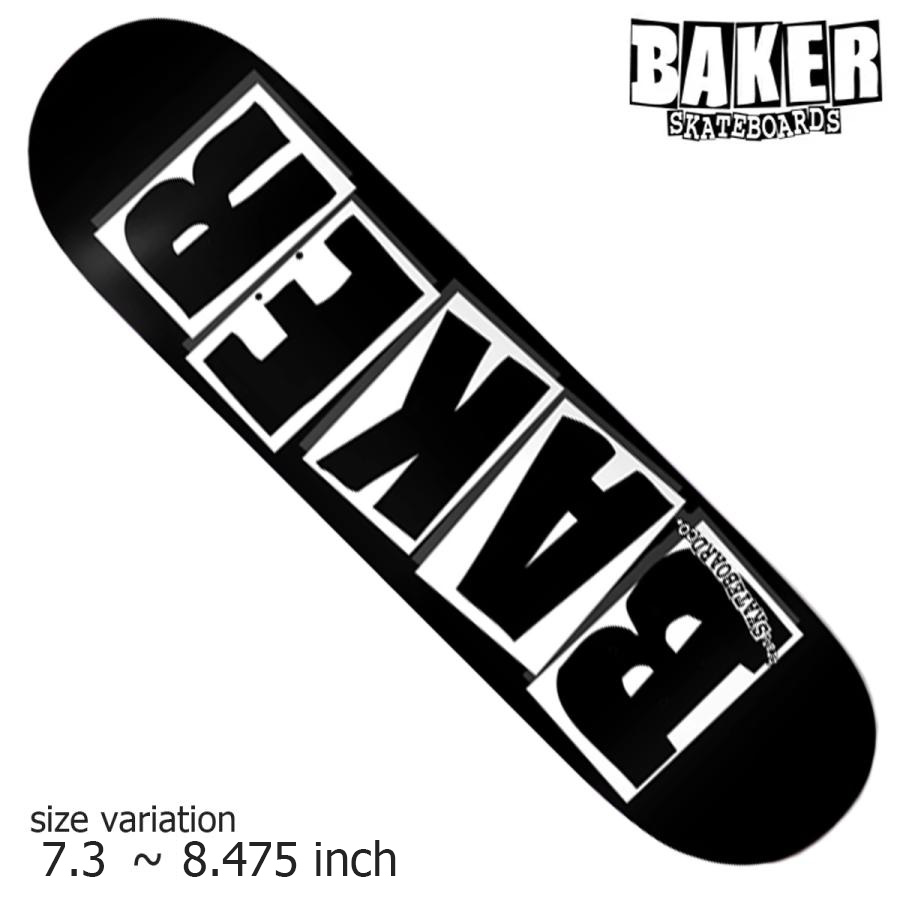 【最大2000円OFF★クーポン配布中 】BAKER BRAND LOGO BLACK/WHITE 7.3 7.88 8.0 8.125 8.25 8.475 ベイカー ベーカー ブランドロゴ デッキ スケートボード スケボー 板