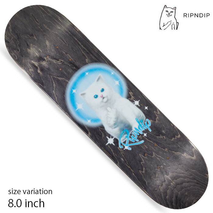 【20日は0の付く日★10％クーポン配布中♪】RIPNDIP スケボー デッキ リップンディップ 猫 Sprinkles Deck 8.0inch Black スケートボード ネコ