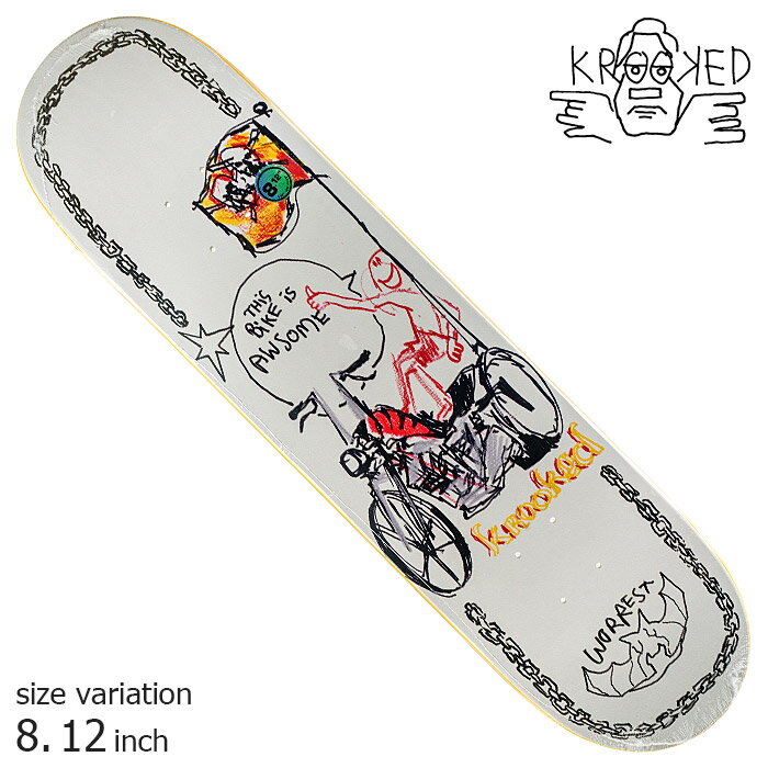 【最大2000円OFF★クーポン配布中♪】KROOKED デッキ クルキッド スケボー WORREST AWSOME CYCLE 8.12inch スケートボード ストリート sk8 板