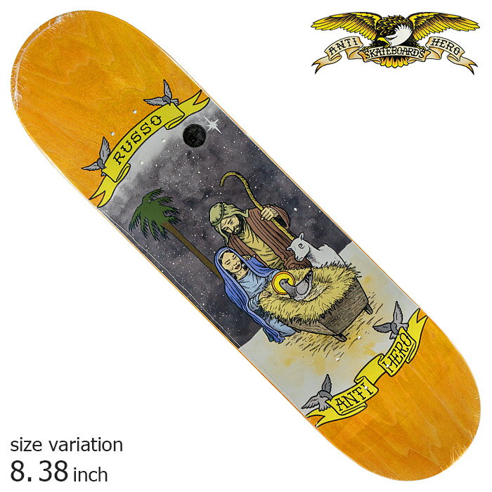 【5の付く日限定★11％OFFクーポン配布中♪】ANTIHERO アンチヒーロー スケボー デッキ RUSSO PIGEON RELIGION 8.38 inch DECK スケートボード SKATEBOARD アンタイ ヒーロー