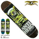 【29日23：59まで★全品7％OFFクーポン配布中♪】ANTIHERO TONY TRUJILLO INFECTIOUS WASTE GREEN BLUE BROWN 8.06inch スケートボード スケボー デッキ SKATEBOARD アンタイ ヒーロー アンチ ヒーロー