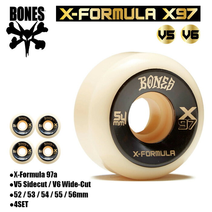 BONES ウィール ボーンズ ハードウィール スケボー X-FORMULA V5 V6 97A 52 53 54 54 55 56mm SIDECUT WIDECUT タイヤ パーツ スケートボード ギア ストリート 正規品