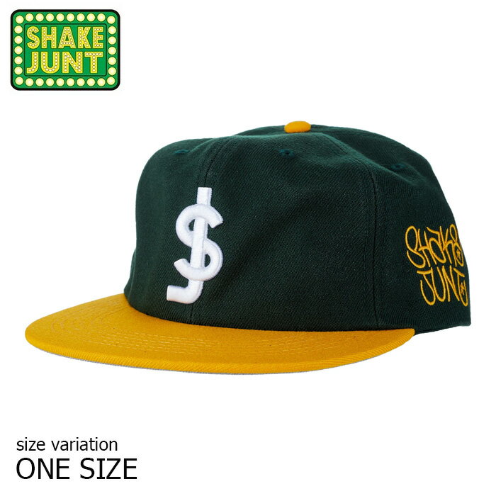 【5の付く日限定★11%OFFクーポン配布中!!】SHAKE JUNT シェイクジャント SNAPBACK DANK GRN/YEL 帽子 CAP スケート スナップバック スケートボード キャップ スケボー メンズ レディース