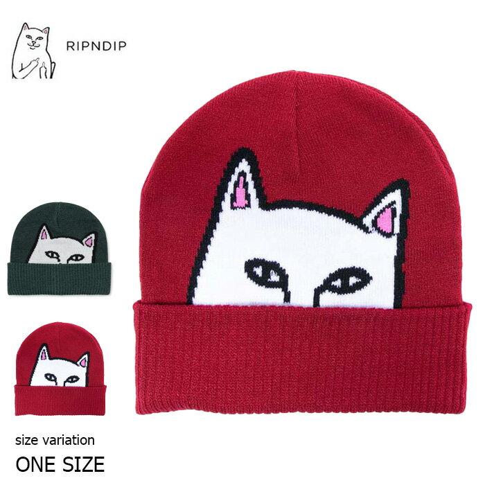 【30日は0の付く日★10%OFFクーポン配布中 】RIPNDIP Peeking Nermal Beanie Wine Marled リップンディップ 帽子 ビーニー メンズ レディース スケートボード ストリート ねこ