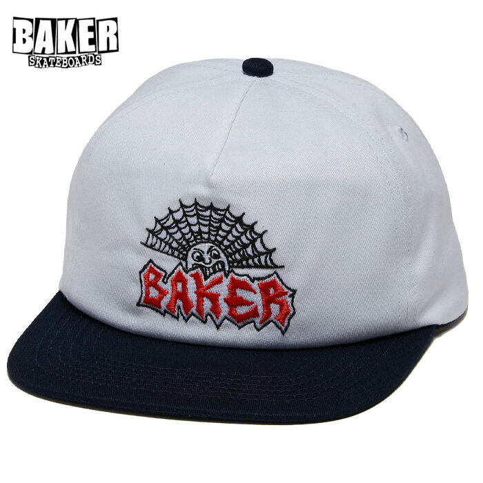 BAKER ベイカー ベーカー 帽子 CAP スケボー スナップバック SNAPBACK JOLLYMAN WHITE/NAVY スケートボード