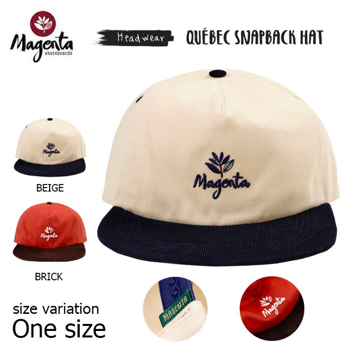 【最大2000円OFF★クーポン配布中♪】MAGENTA FA23 マゼンタ キャップ 帽子 スケボー QUEBEC SNAPBACK HAT BEIGE BRICK ストリート スケートボード メンズ レディース