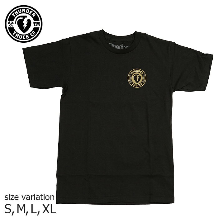 THUNDER S/S CHRGD GRNADE TEE BLACK/GOLD サンダー Tシャツ 半袖 スケートボード スケボー