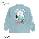 【5月1日ワンダフルデー 11%OFF★クーポン配布中♪】RIPNDIP Runaway Coaches Jacket PINE リップンディップ ランナウェイ コーチ ジャケットトップス スケボー メンズ レディース アウター ブラウン 猫