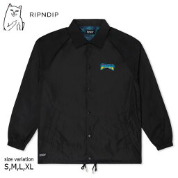 リップンディップ コーチジャケット レディース 【29日23：59まで★全品7％OFFクーポン配布中♪】RIPNDIP Psychedelic Garden Coach Jacket BLACK ジャケット トップス リップン ディップ 猫 ネコ サイケデリック メンズ レディース コーチ ジャケット