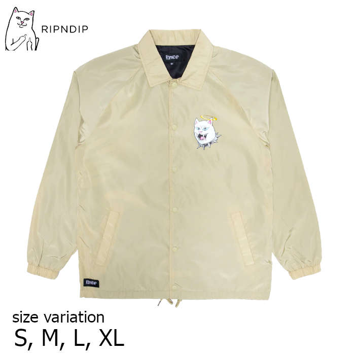 【5の付く日限定★11％OFFクーポン配布中♪】RIPNDIP 3 HEADS COACH JACKET KHAKI リップンディップ ジャケット スケートボード メンズ レディース Rip N Dip