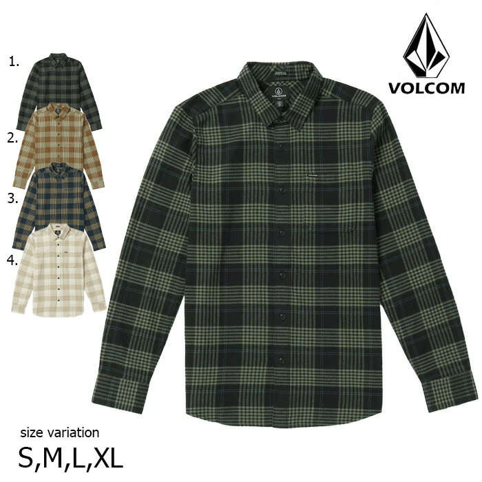 VOLCOM ヴォルコム ボルコム シャツ 長袖 ストリート CADEN PLAID LONG SLEEVE SHIRT BLACK MUD NAVY DIRTY WHITE スケートボード スノーボード サーフィン